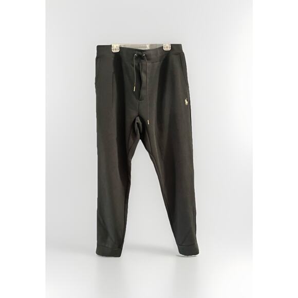 Polo Ralph Lauren Fleece Joggers Mens Large Black Drawstring Sweatpants - Picture 1 of 8